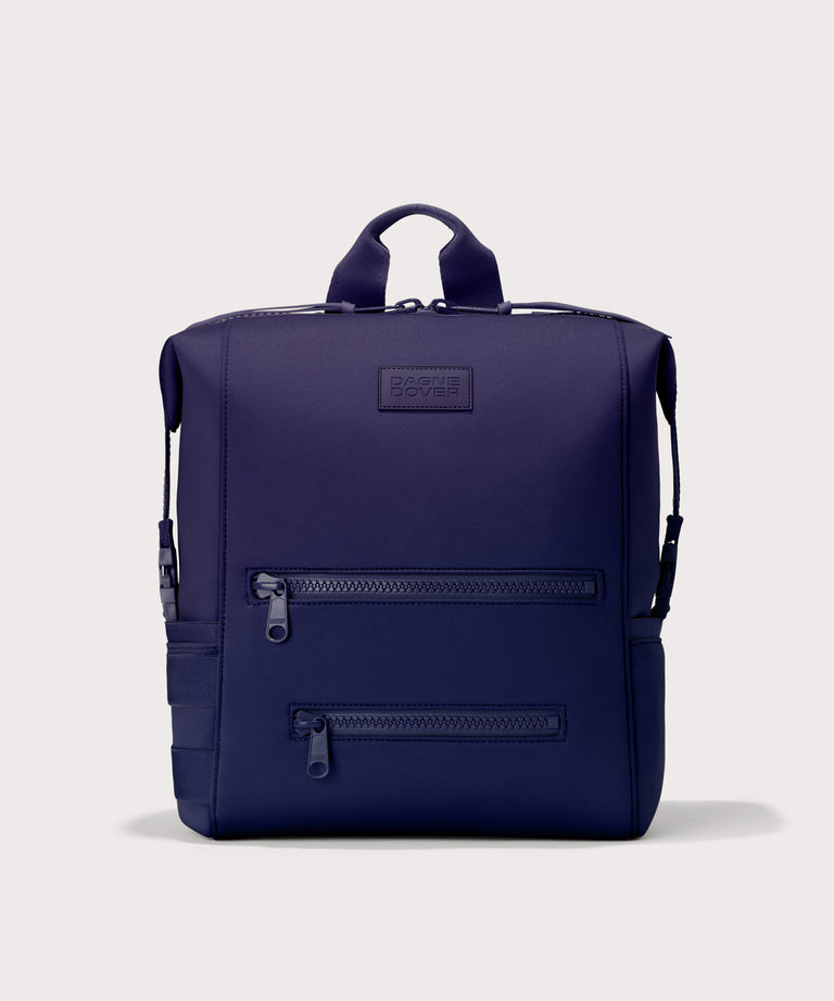 Large Indi backpack in a jewel-toned, deep blue with strong purple undertones.
