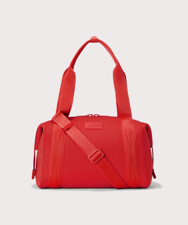 Dagne Dover Medium Landon Carryall in a fiery, saturated red leaning toward orange.