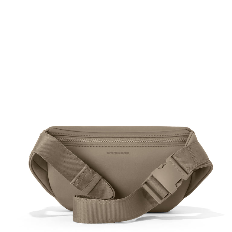 Dagne Dover Jax Large Fanny Pack in Khaki, back angle.