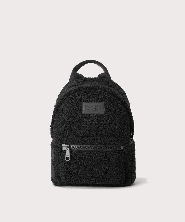 Dakota Small backpack pack in a black In a  Faux Shearling  a soft, wool-like plush made with recycled materials