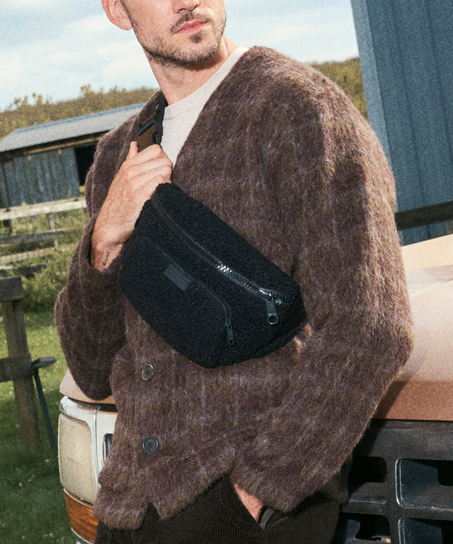 Jax Large Fanny Pack in Onyx Shearling