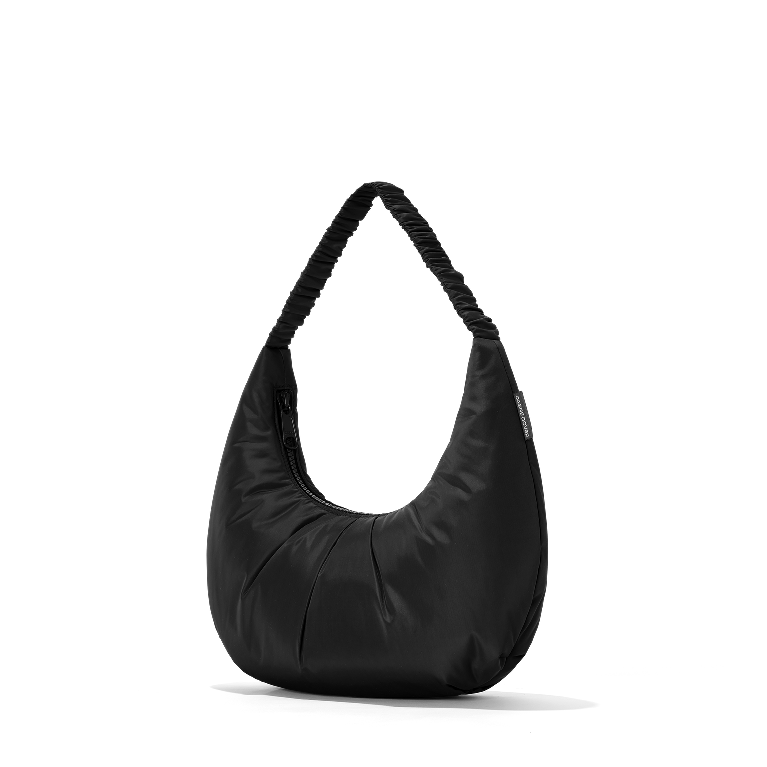 Dagne Dover Rider Shoulder Bag in black seen from an angle.