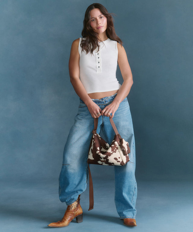 Rue Shoulder Bag in Cow Print