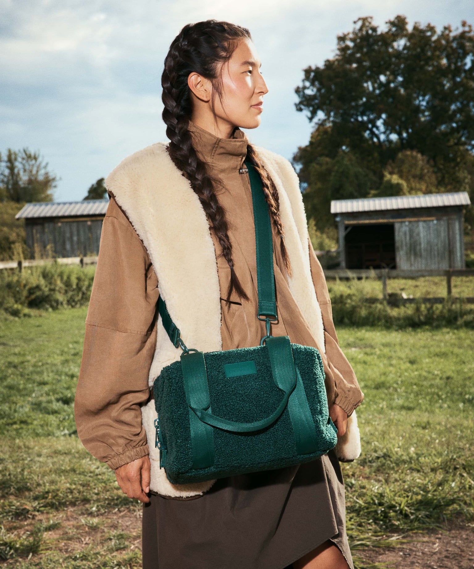 Landon Carryall in Cypress Shearling, Small