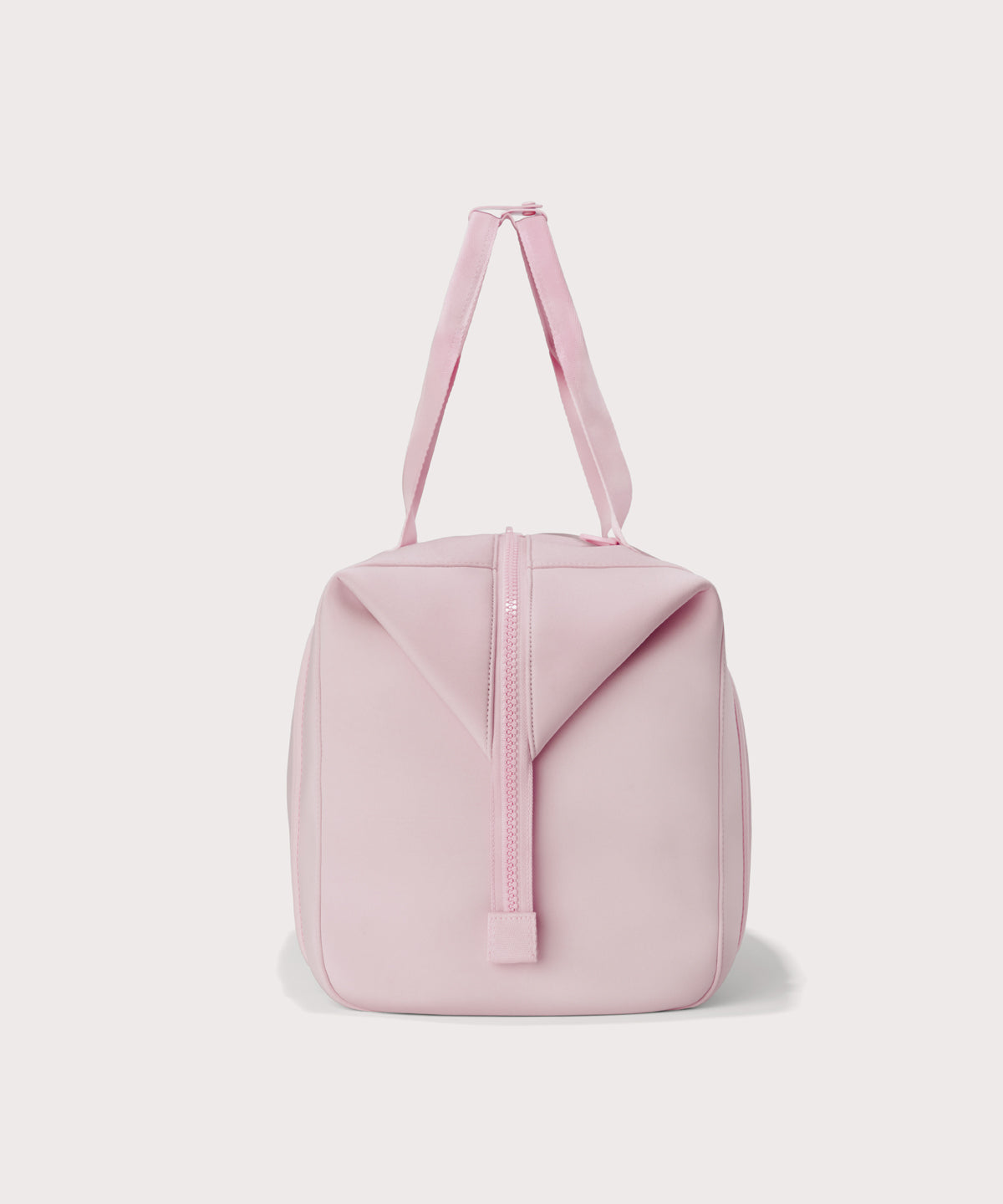Extra large Landon Carryall in a cool, powdery pink with soft grey undertones, side view
