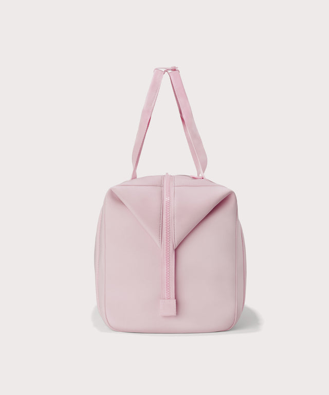 Extra large Landon Carryall in a cool, powdery pink with soft grey undertones, side view
