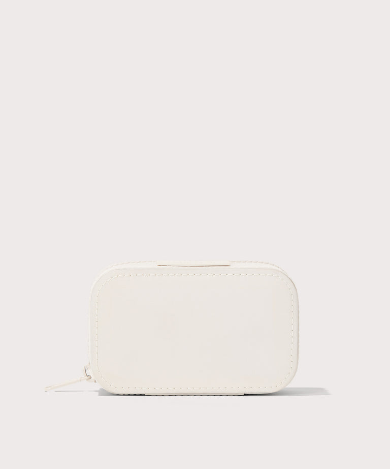 Dagne Dover small Frankie Jewelry Case in white.
