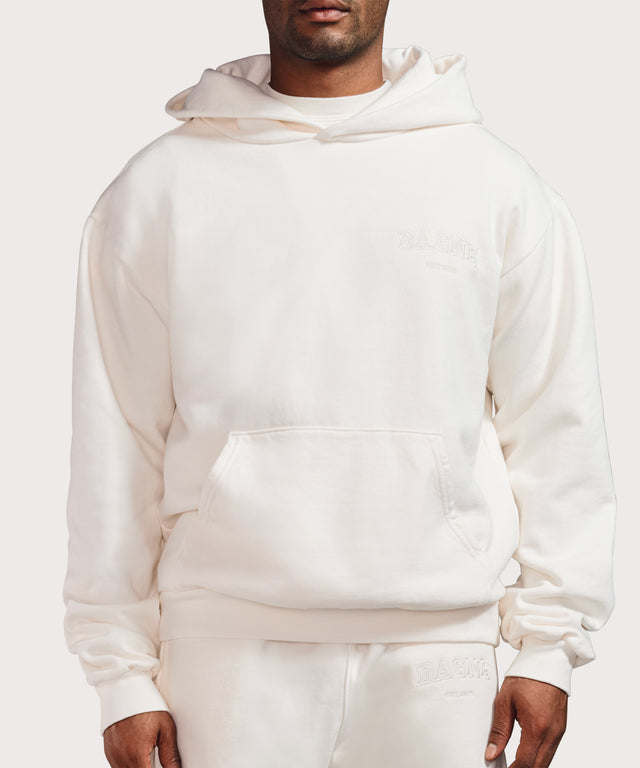 Varsity Logo Hoodie in Moonbeam, XL