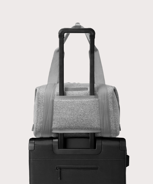 Large Landon Carryall in grey displaying luggage sleeve
