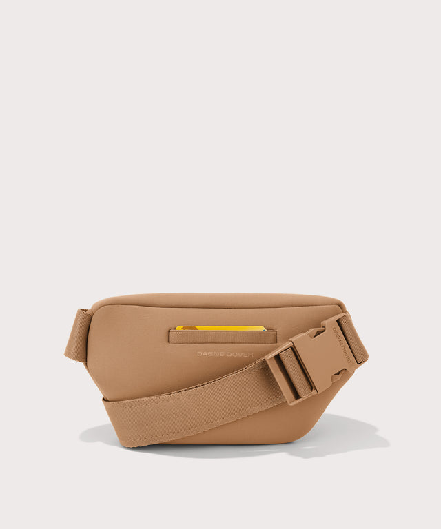 Dagne Dover Ace Fanny Pack in  camel  seen from the back
