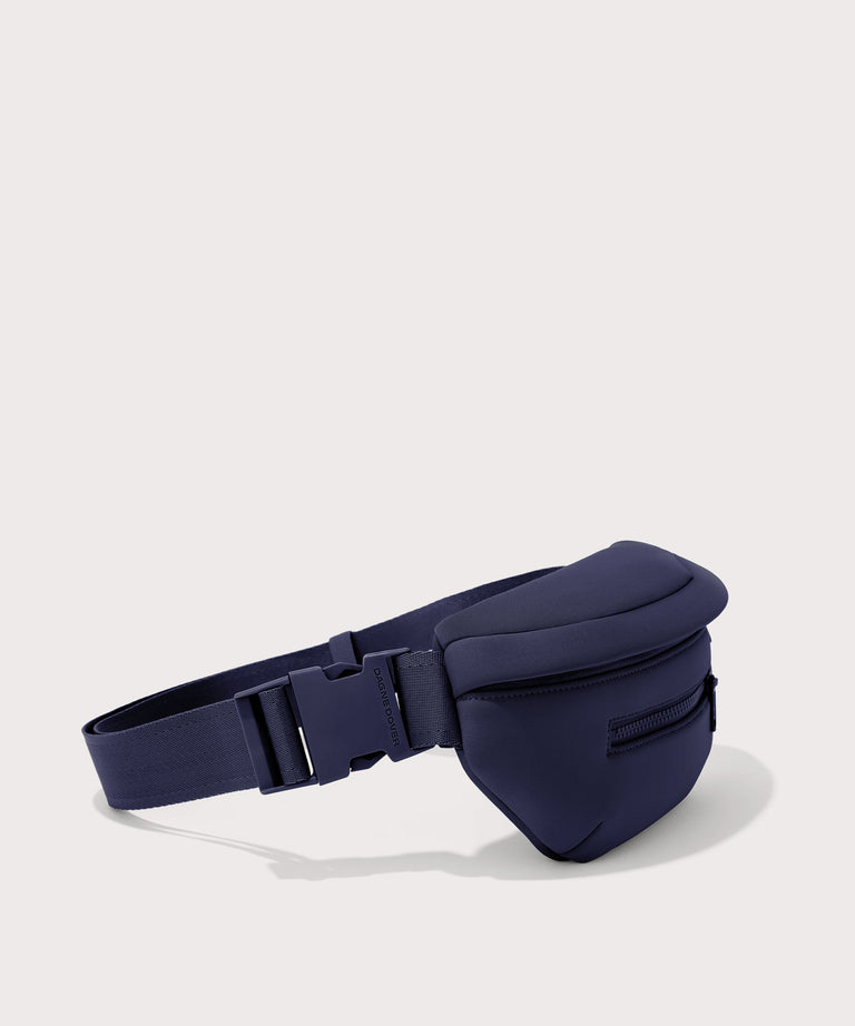 Dagne Dover Ace Fanny Pack in  dark blue  seen from the side
