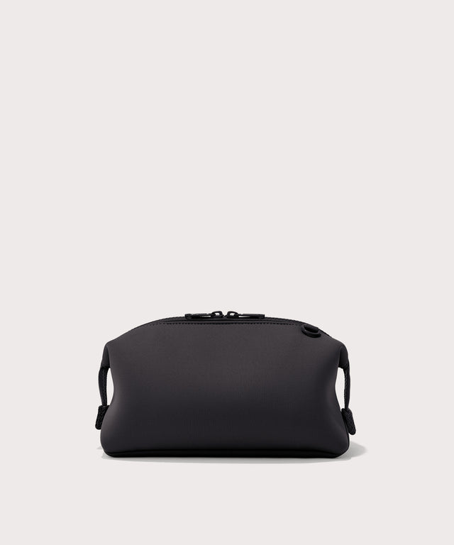 Dagne Dover Large Hunter Toiletry Bag in black seen from the back.
