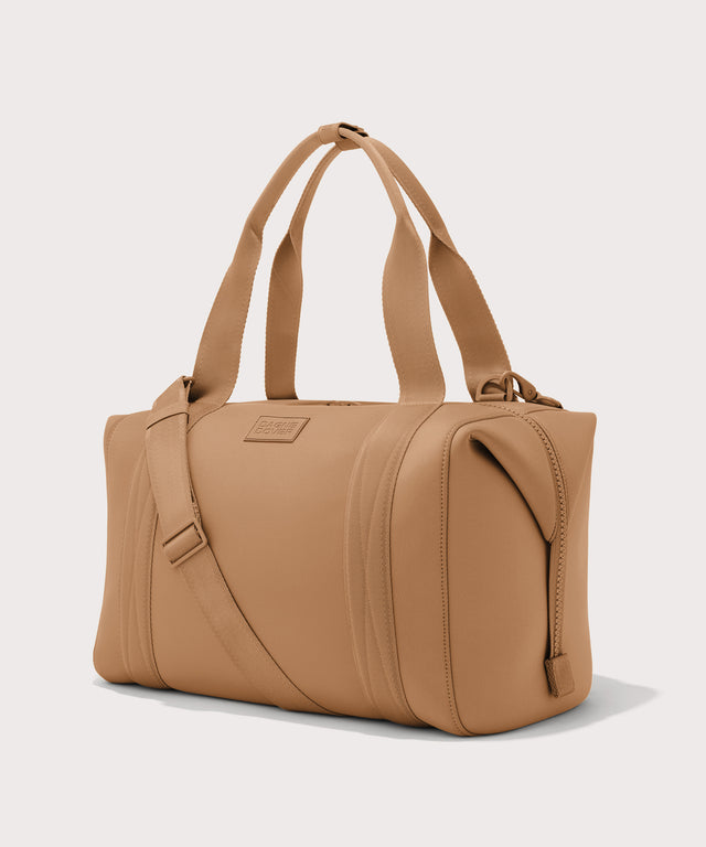Large Landon Carryall in brown camel, side view
