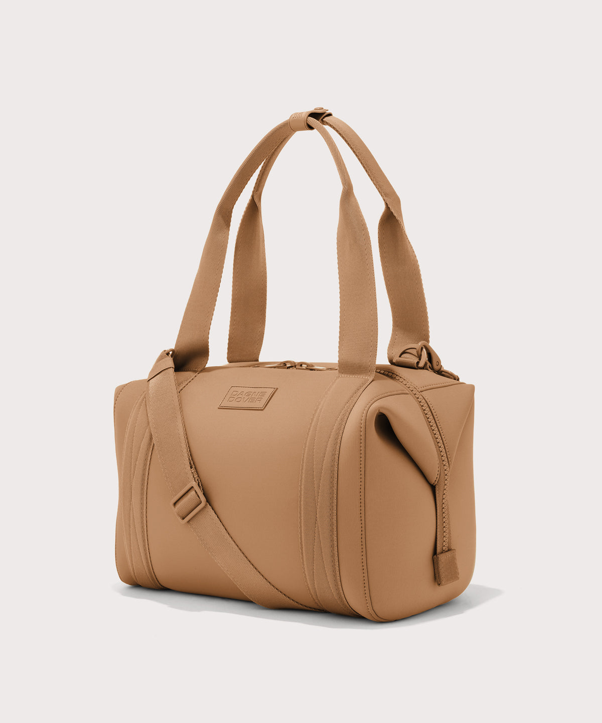 Large Landon Carryall in brown camel, side view
