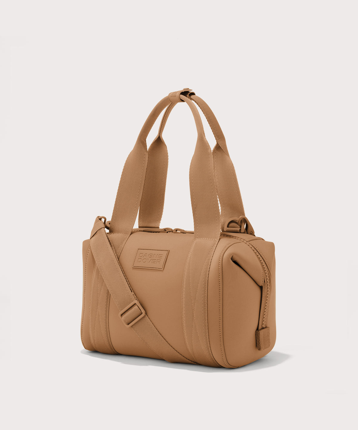 small Landon Carryall in brown camel, side view
