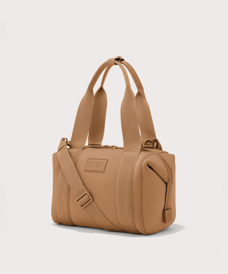 small Landon Carryall in brown camel, side view
