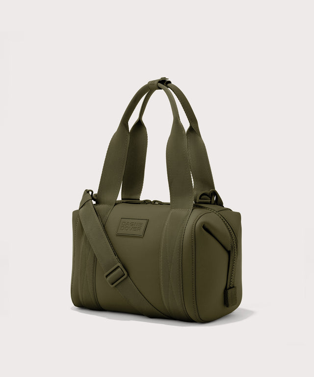 small Landon Carryall in dark green, side view
