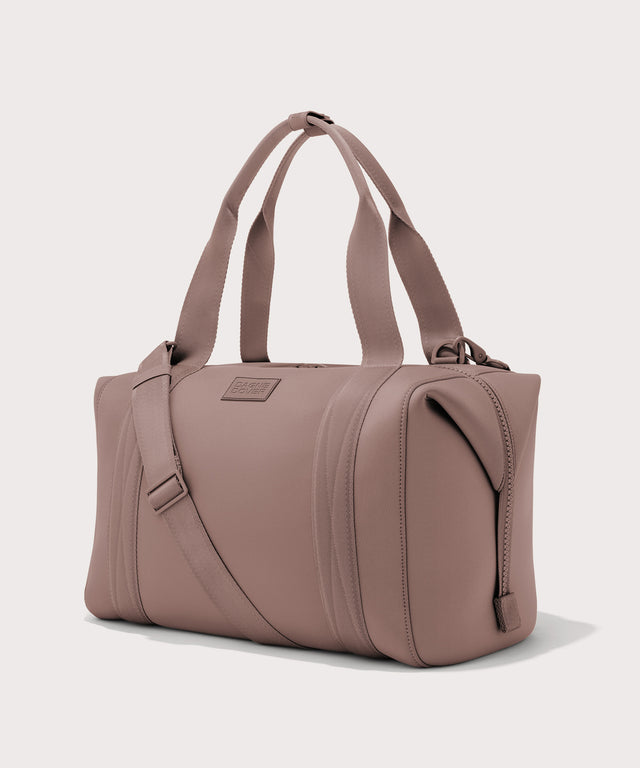 Large Landon Carryall in pink, angle view
