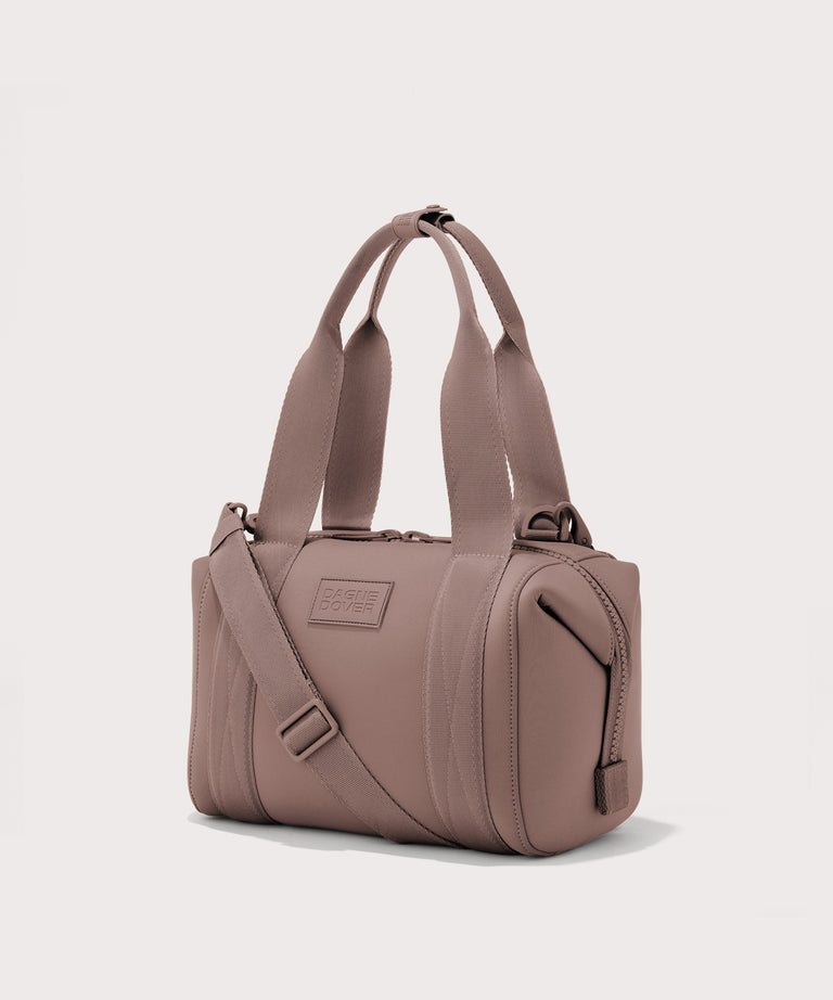 small Landon Carryall in pink, side view
