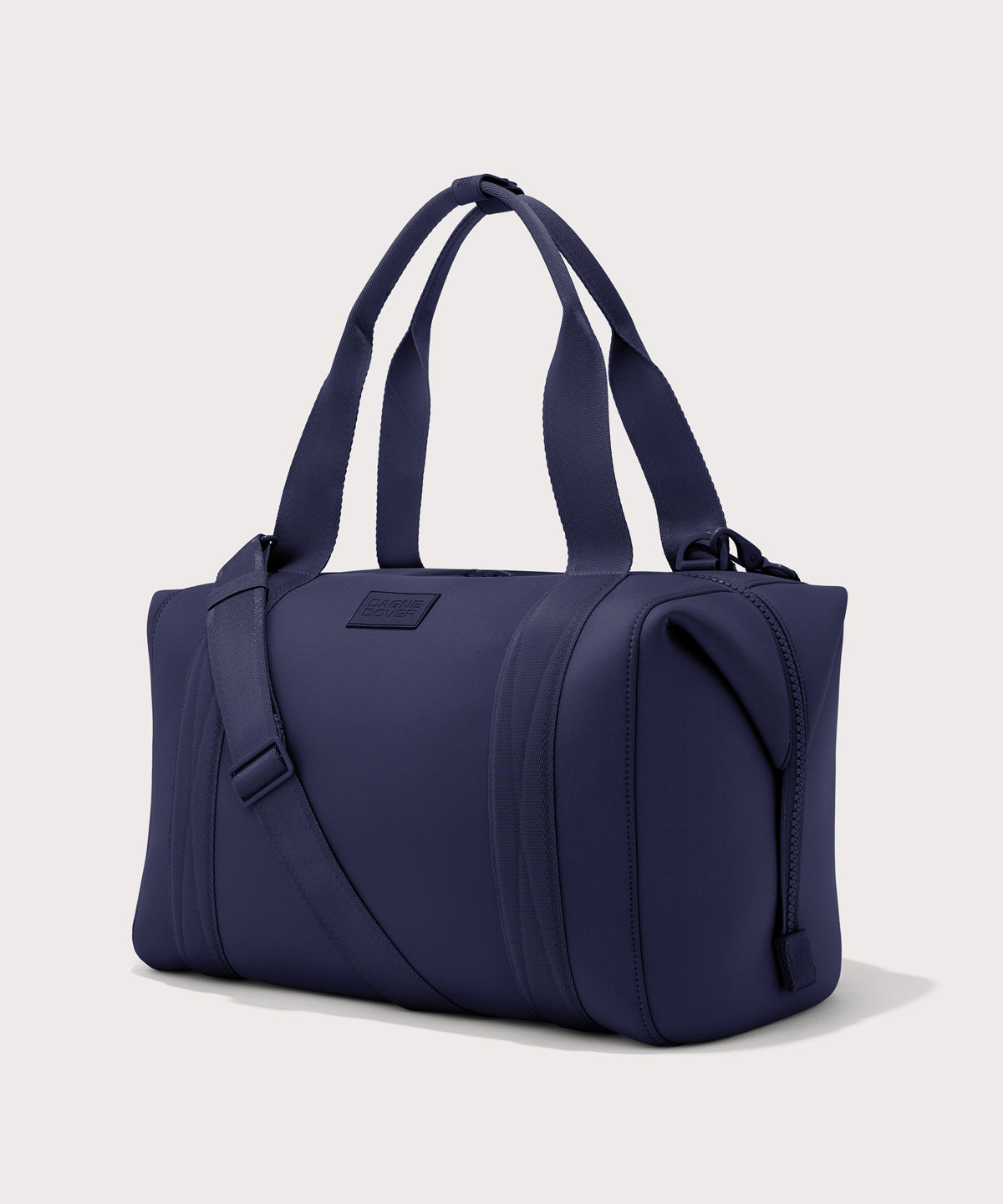 Large Landon Carryall in navy blue, angle view
