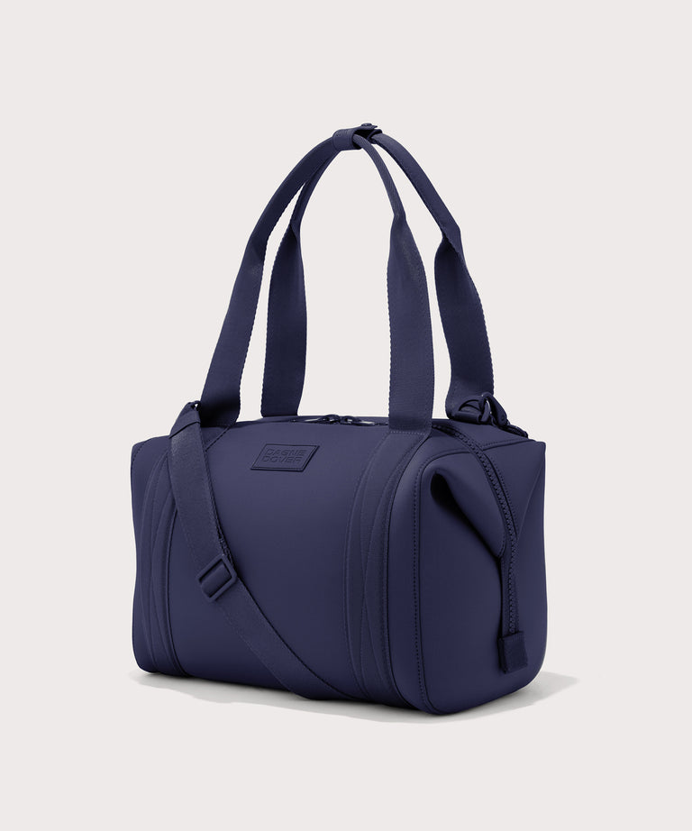 Large Landon Carryall in dark blue, side view
