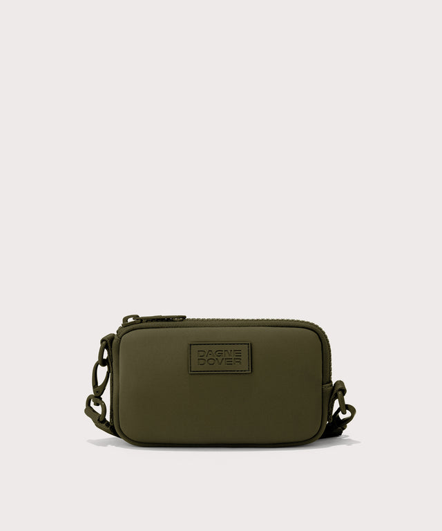 Dagne Dover Mara Phone Sling in dark green.
