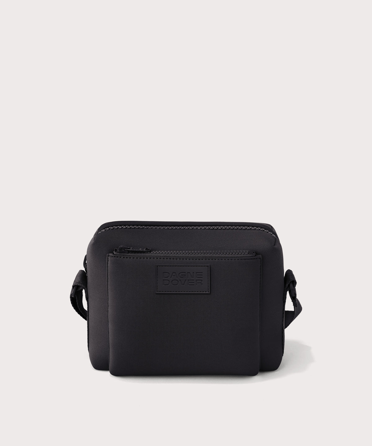 Dagne Dover Micah Crossbody in black seen without the adjustable shoulder strap.
