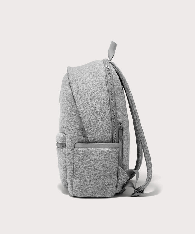 Dagne Dover large Dakota Neoprene Backpack in grey seen from the side.

