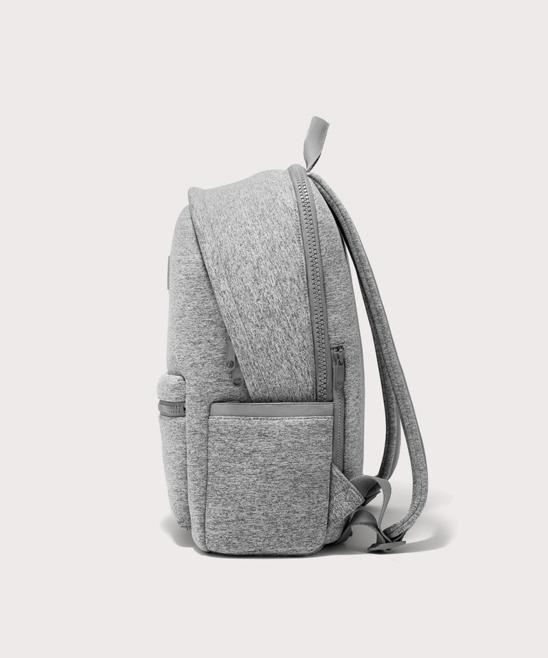 Dagne Dover large Dakota Neoprene Backpack in grey seen from the side.
