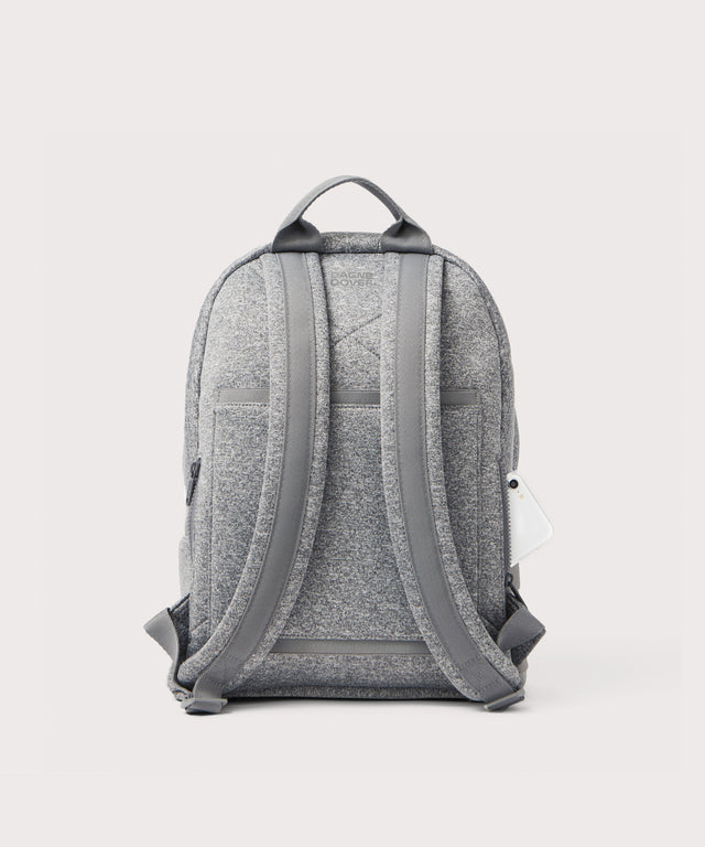 Dagne Dover medium Dakota Neoprene Backpack in grey seen from the back.
