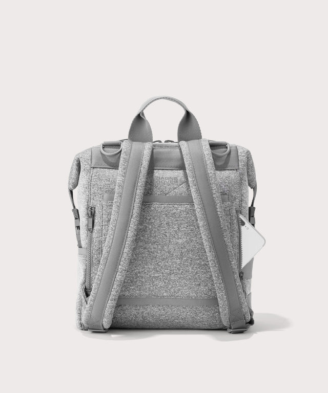 Dagne Dover medium Indi Diaper Backpack in grey seen from the back
