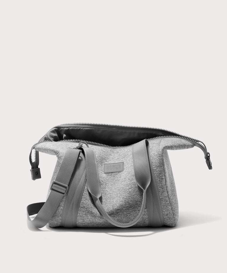 Large Landon Carryall in grey unzipped
