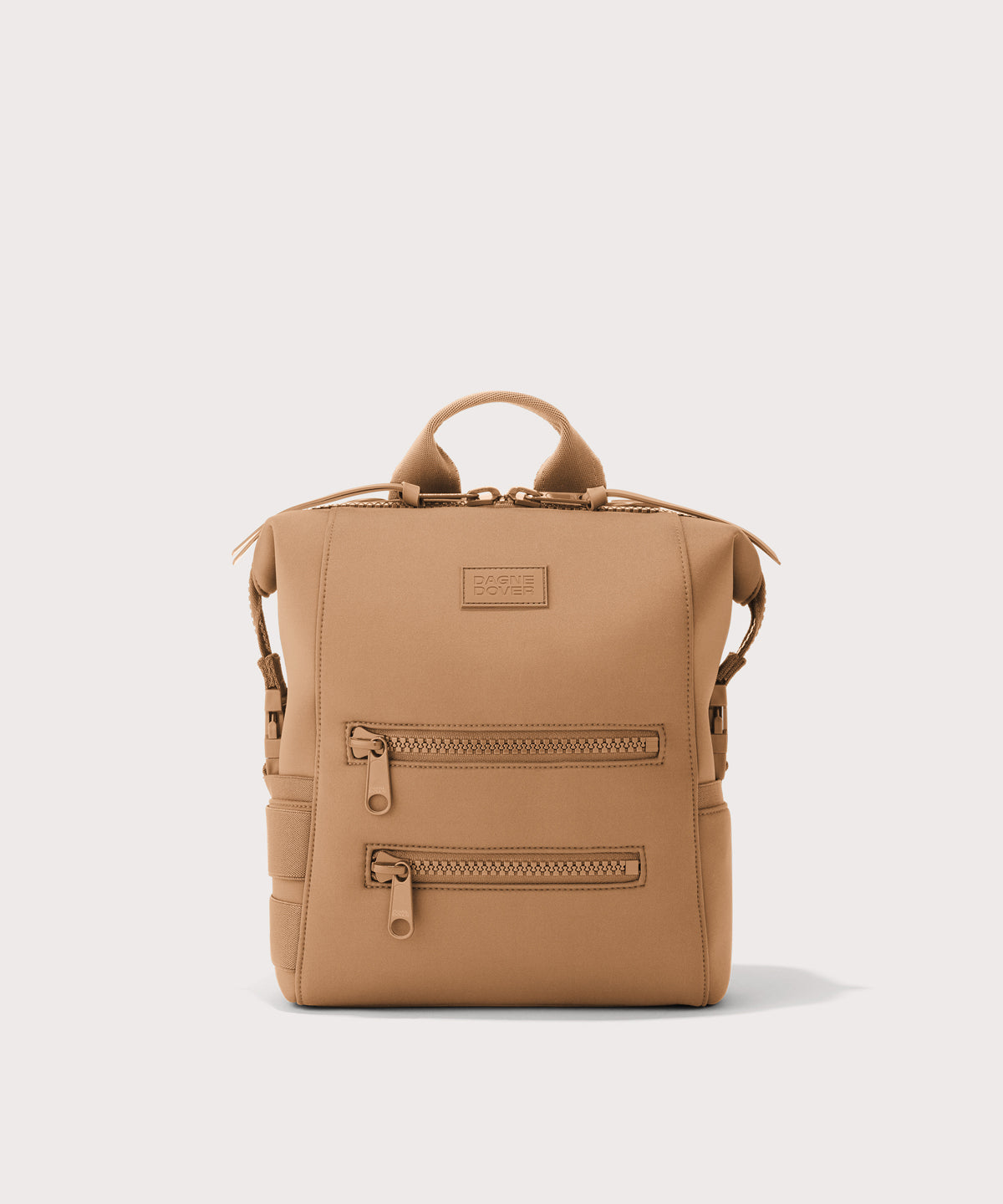 Dagne Dover small Indi Diaper Backpack in camel brown.