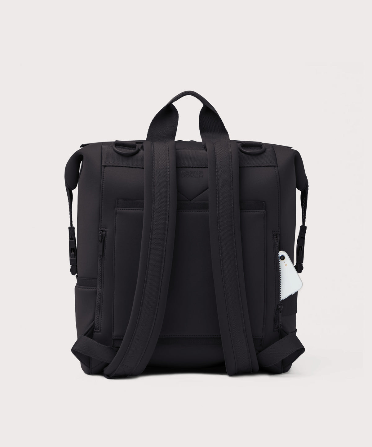 Dagne Dover Large Indi Diaper Backpack in onyx seen from the back
