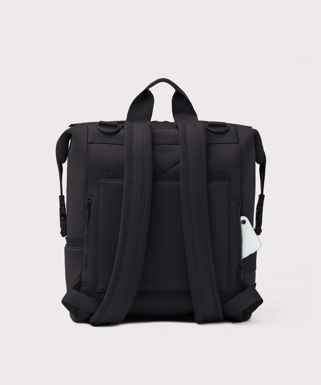 Dagne Dover Large Indi Diaper Backpack in onyx seen from the back
