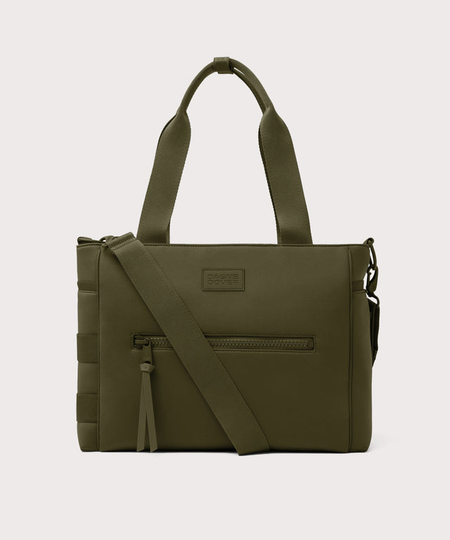 Dagne Dover large Wade Diaper Tote in dark green.
