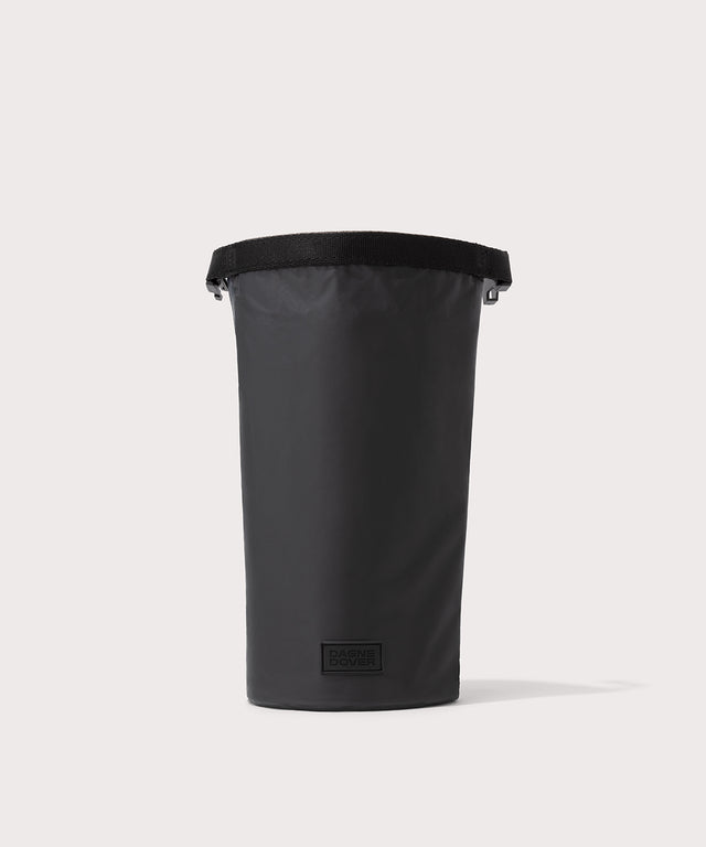 Dagne Dover Rae Roll-Top Dry Bag in black fully unrolled at 11 inches high.
