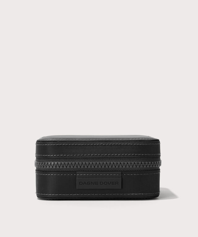 Dagne Dover Large Frankie Jewelry Case in black.
