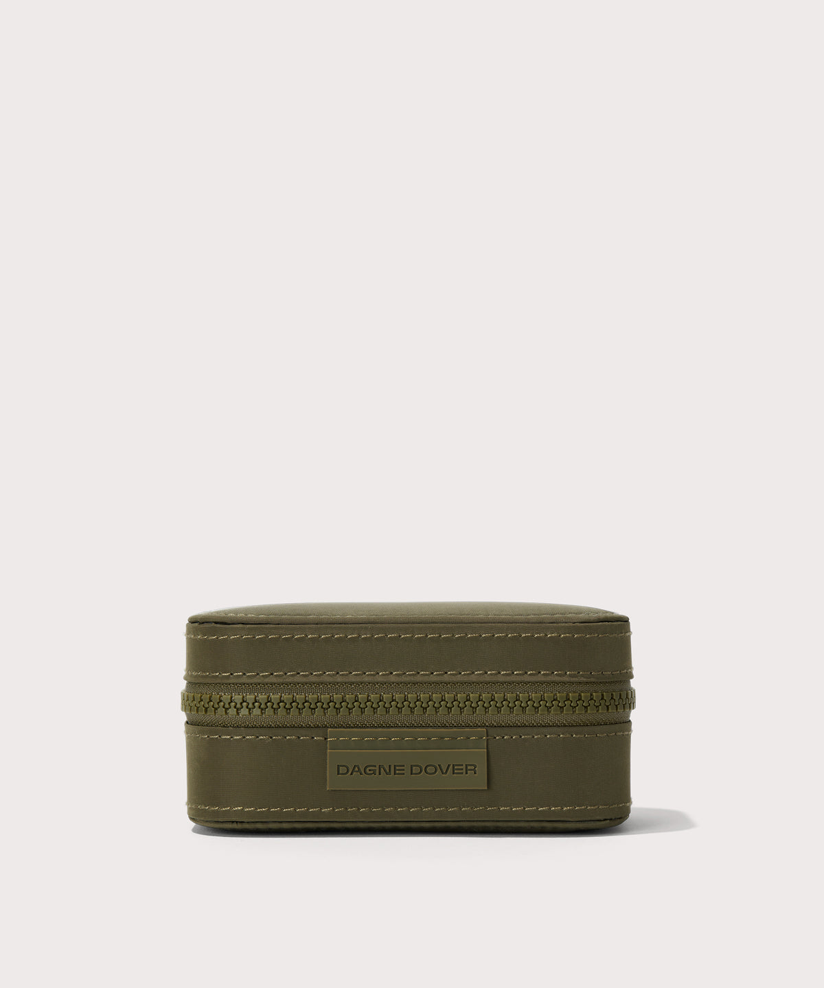 Dagne Dover small Frankie Jewelry Case in dark green.
