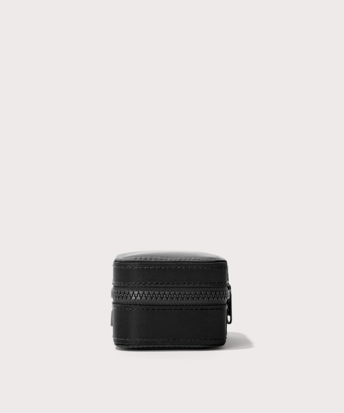 Dagne Dover small Frankie Jewelry Case in black seen from the side.
