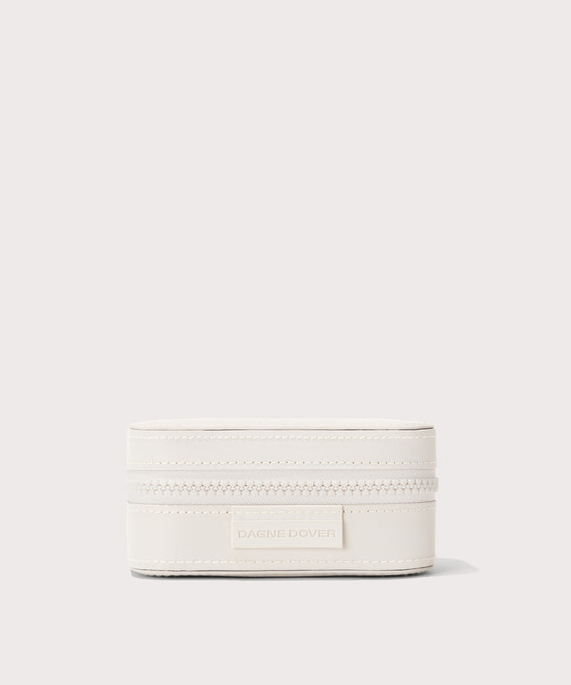 Dagne Dover small Frankie Jewelry Case in white.
