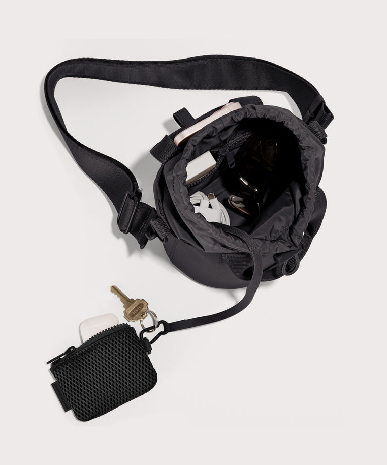 Dagne Dover Nico Bucket Bag in black, topdown.