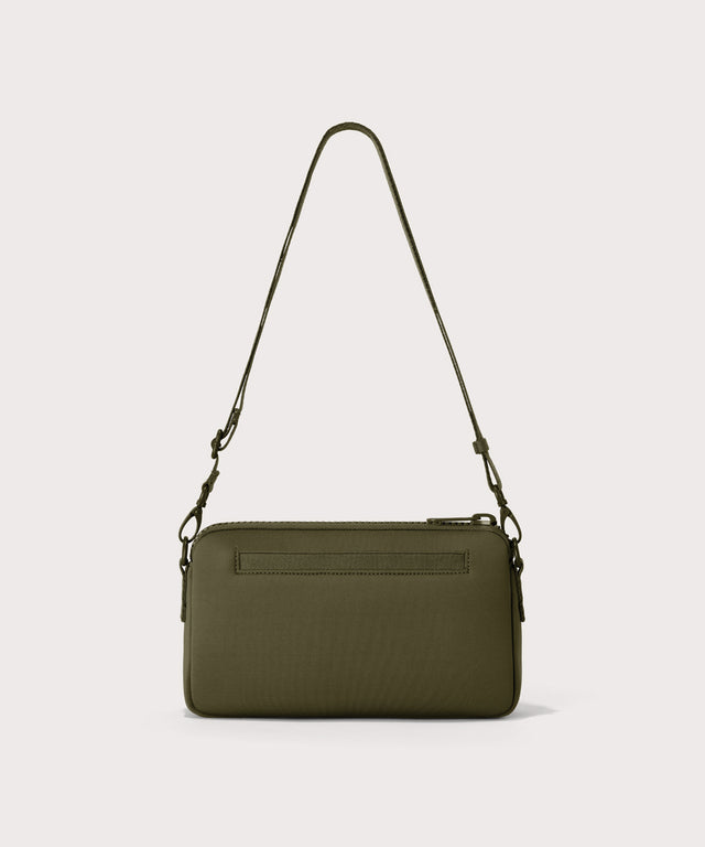 Dagne Dover Nora Shoulder Bag in dark green, back angle.
