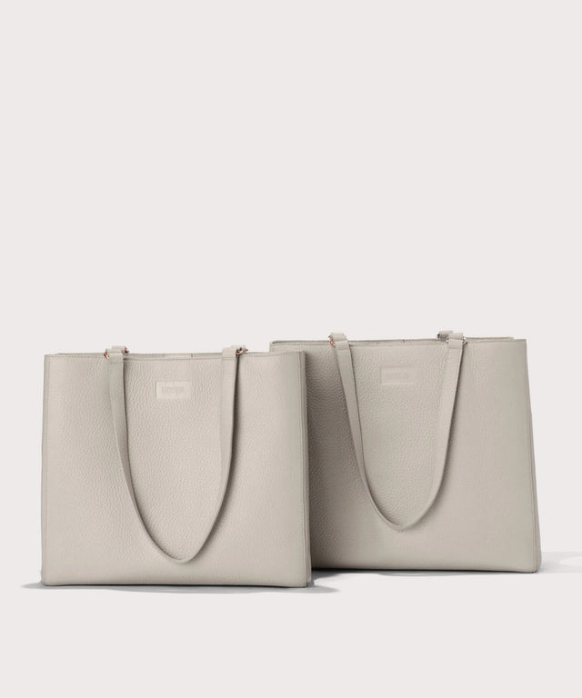 Dagne Dover medium and large Allyn Totes in grey.