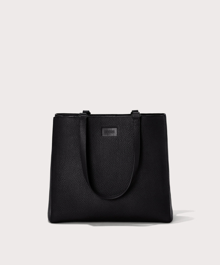 Dagne Dover large Allyn Tote in black seen from the front.
