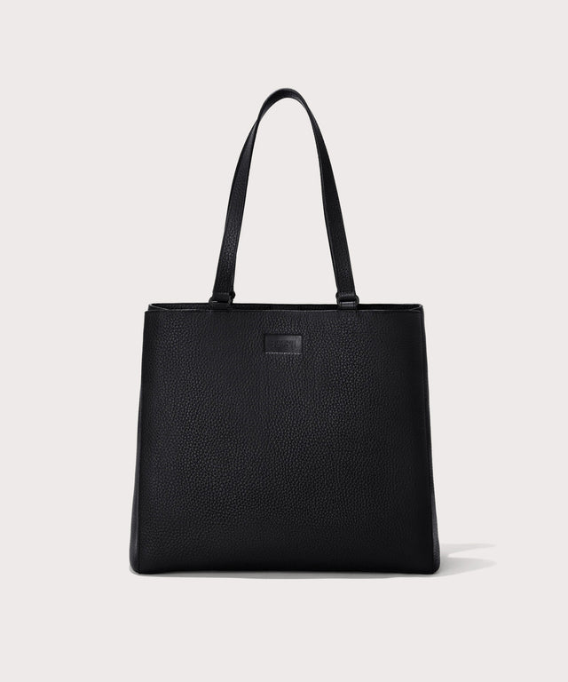 Dagne Dover large Allyn Tote in medium black.