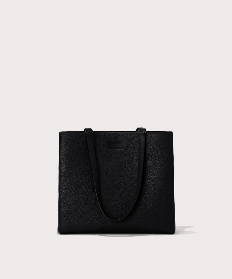Dagne Dover medium Allyn Tote in black seen from the front.
