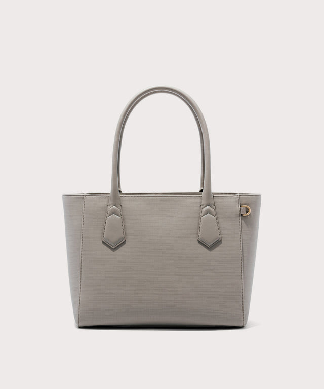 Dagne Dover classic Signature Leather Tote in beige.
