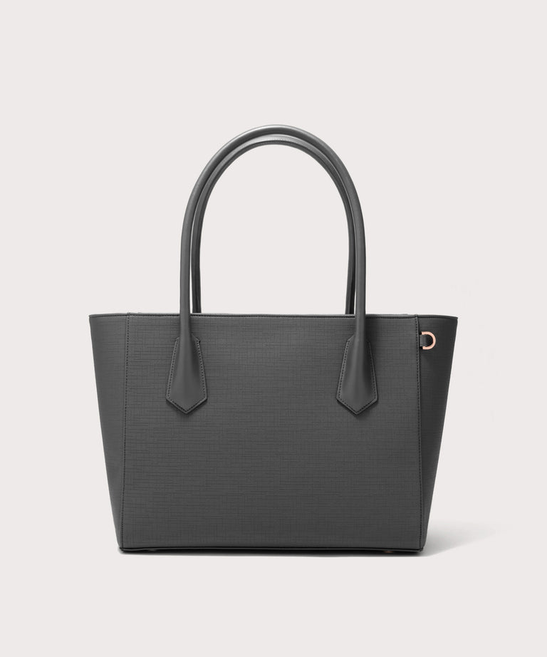 Dagne Dover Legend Signature Leather Tote in grey.
