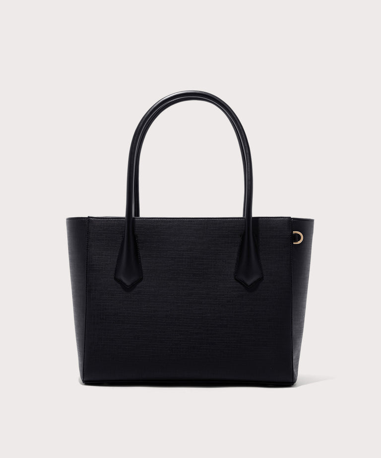 Dagne Dover Legend Signature Leather Tote in black.
